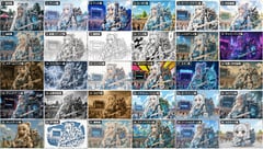 信息图/教育视觉 - 30种风格Q版吉他手对比表