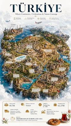 信息图 / 教育视觉 - 土耳其漂浮岛旅行海报