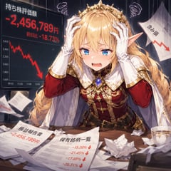信息图 / 教育视觉 - 精灵女王股市亏损恐慌