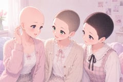 社交媒体帖子 - 粉彩短发女孩人像