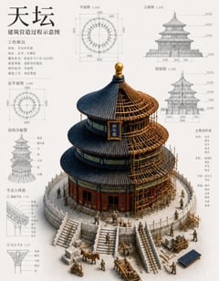 信息图 / 教育视觉 - 中国寺庙建筑蓝图