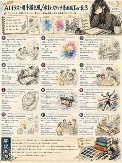 信息图/教育视觉 - 日式水彩速写风格分层海报