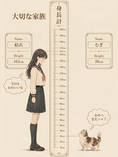 信息图/教育视觉 - 怀旧身高表家庭海报