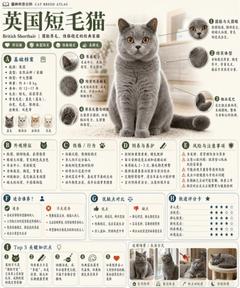 信息图 / 教育视觉 - 英国短毛猫百科卡片