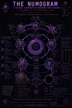 信息图 / 教育视觉 - 霓虹数字命理神秘科技海报