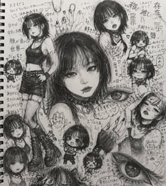 漫画/故事板 - 哥特动漫速写本拼贴