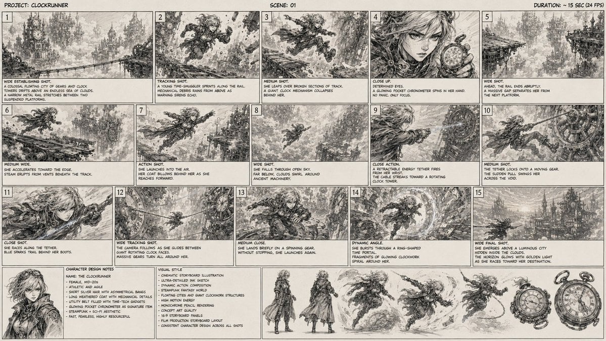 漫画/故事板 - 钟表跑者蒸汽朋克故事板