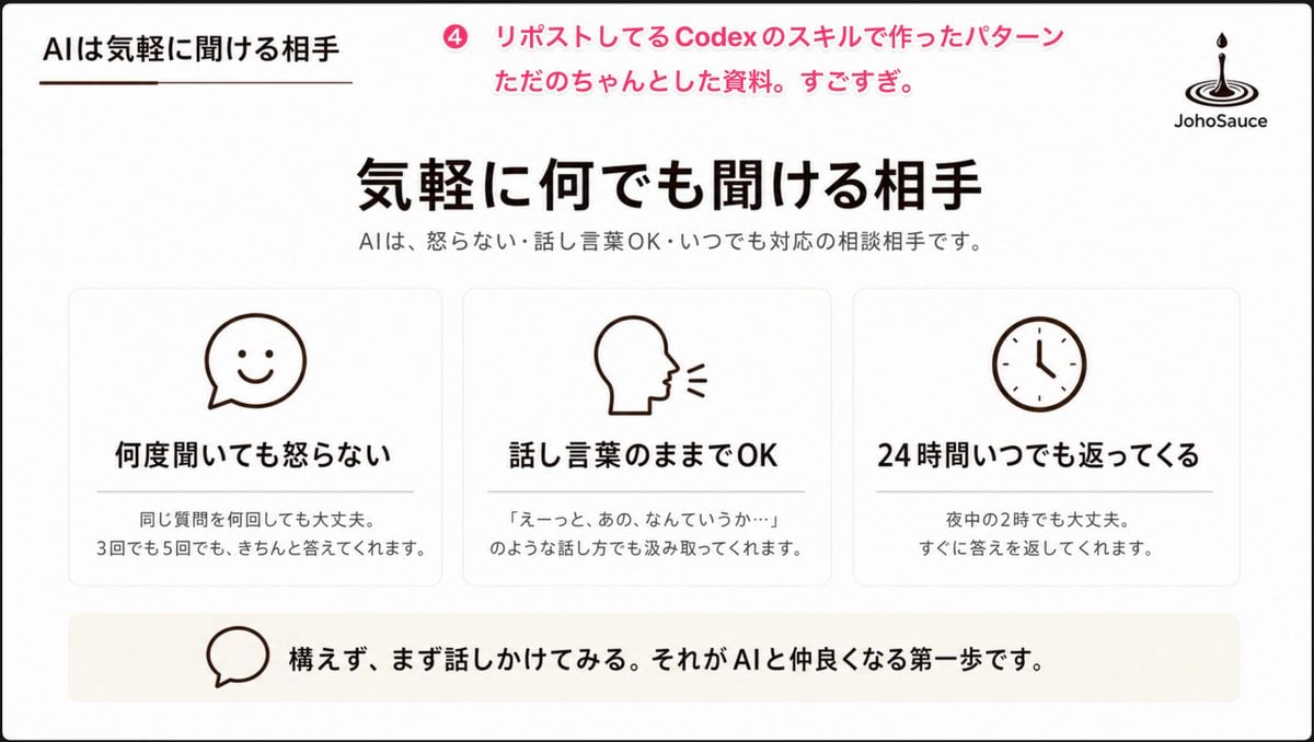 信息图 / 教育视觉 - 日语AI对话幻灯片
