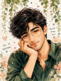 个人资料/头像 - 水彩动漫男性人像