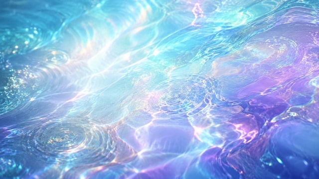 社交媒体帖子 - 虹彩液体波纹壁纸