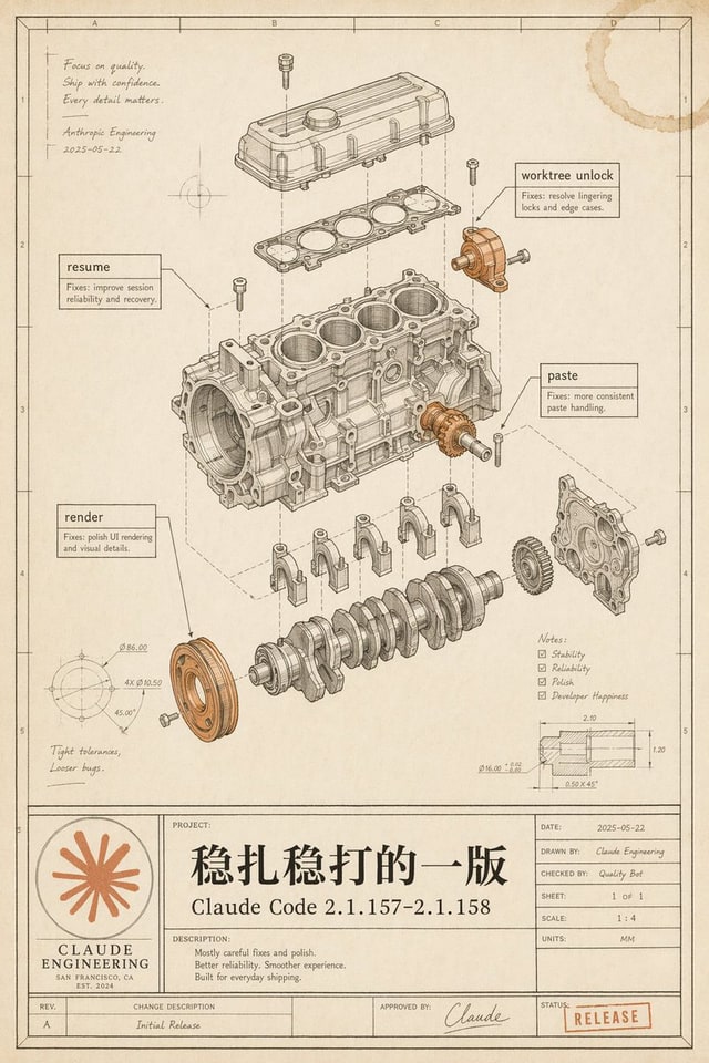 信息图 / 教育视觉 - 复古 Claude Code 发布蓝图