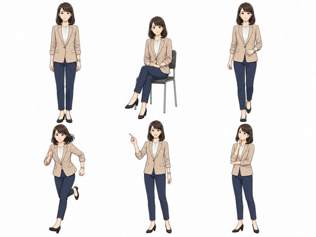 漫画/分镜 - 动漫女商人姿势表